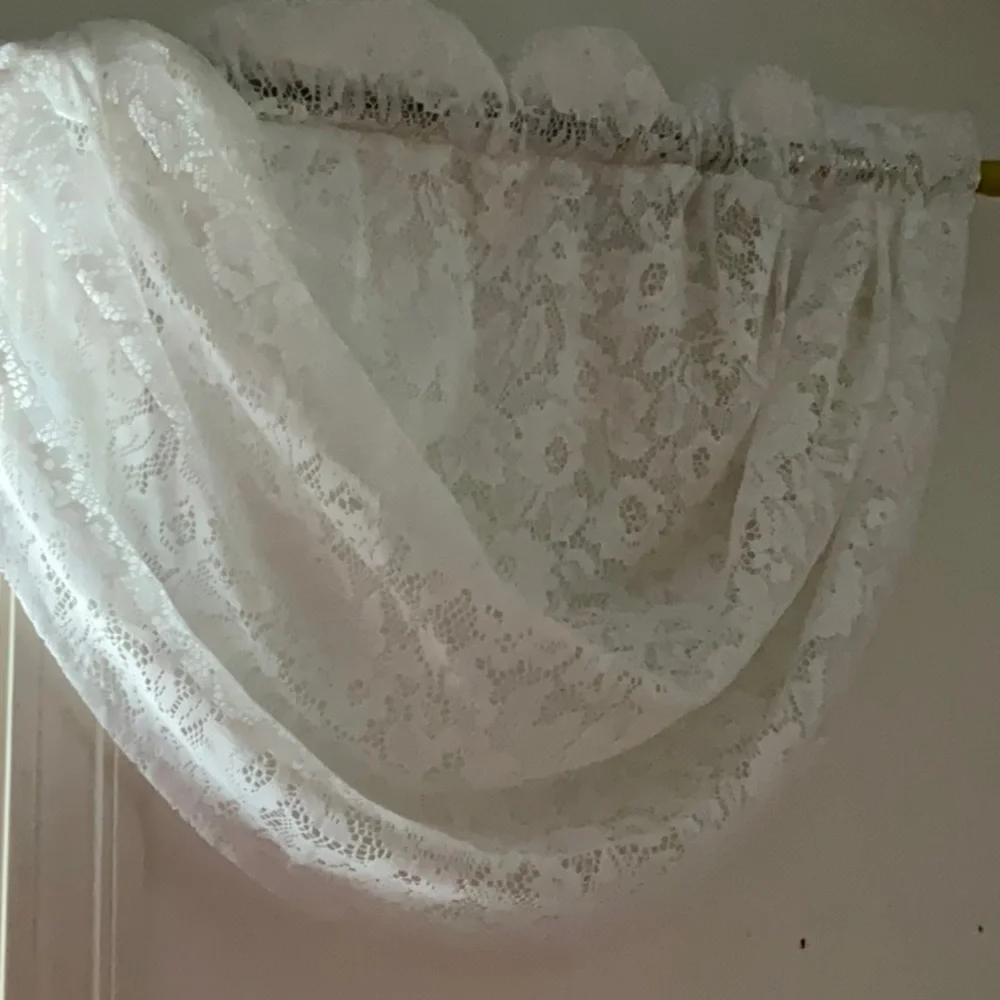 Vintage Floral Lace Waterfall Curtain Valance